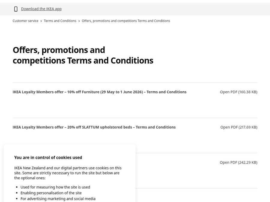 IKEA NZ: 10% off furniture for loyalty members (29 May–1 June 2026)