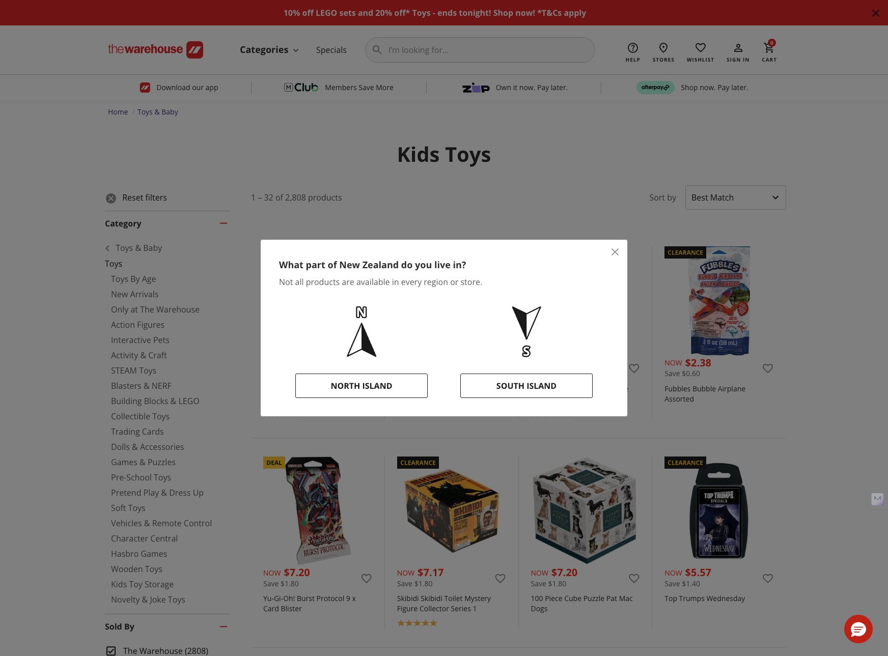 Expired: [The Warehouse] 20% off toys + 10% off LEGO today only