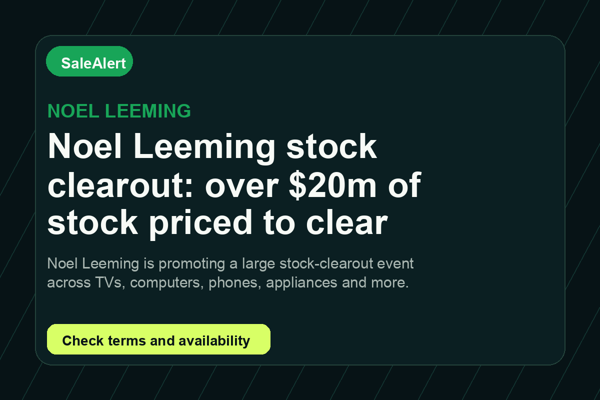 Noel Leeming stock clearout: over $20m of stock priced to clear