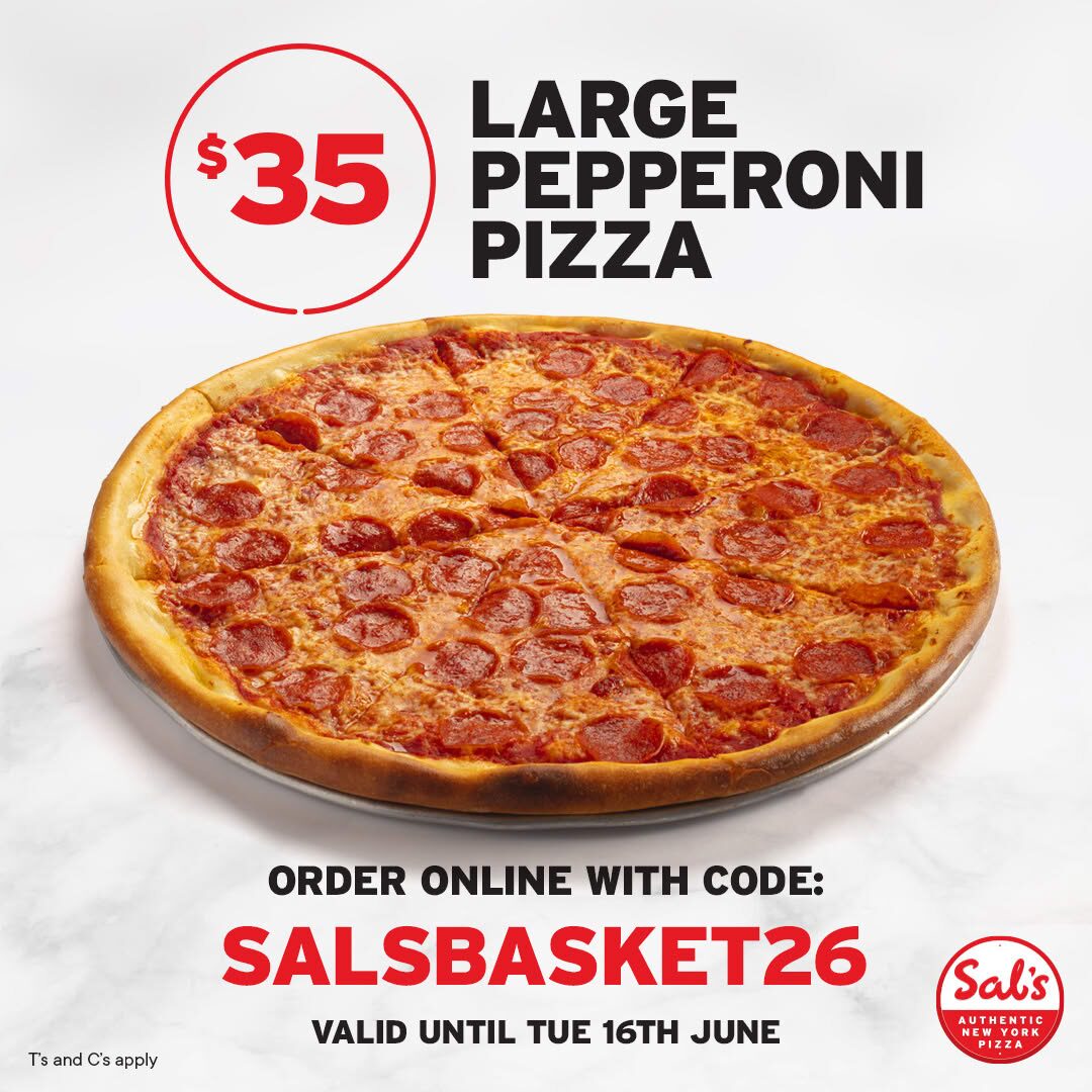 Sal’s Pizza: Large Pepperoni Pizza $35 with Code SALSBASKET26