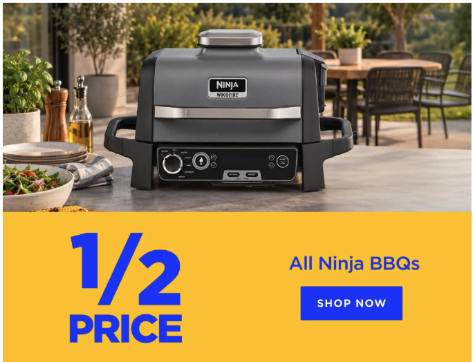 Half Price Ninja BBQs from $400 at Briscoes